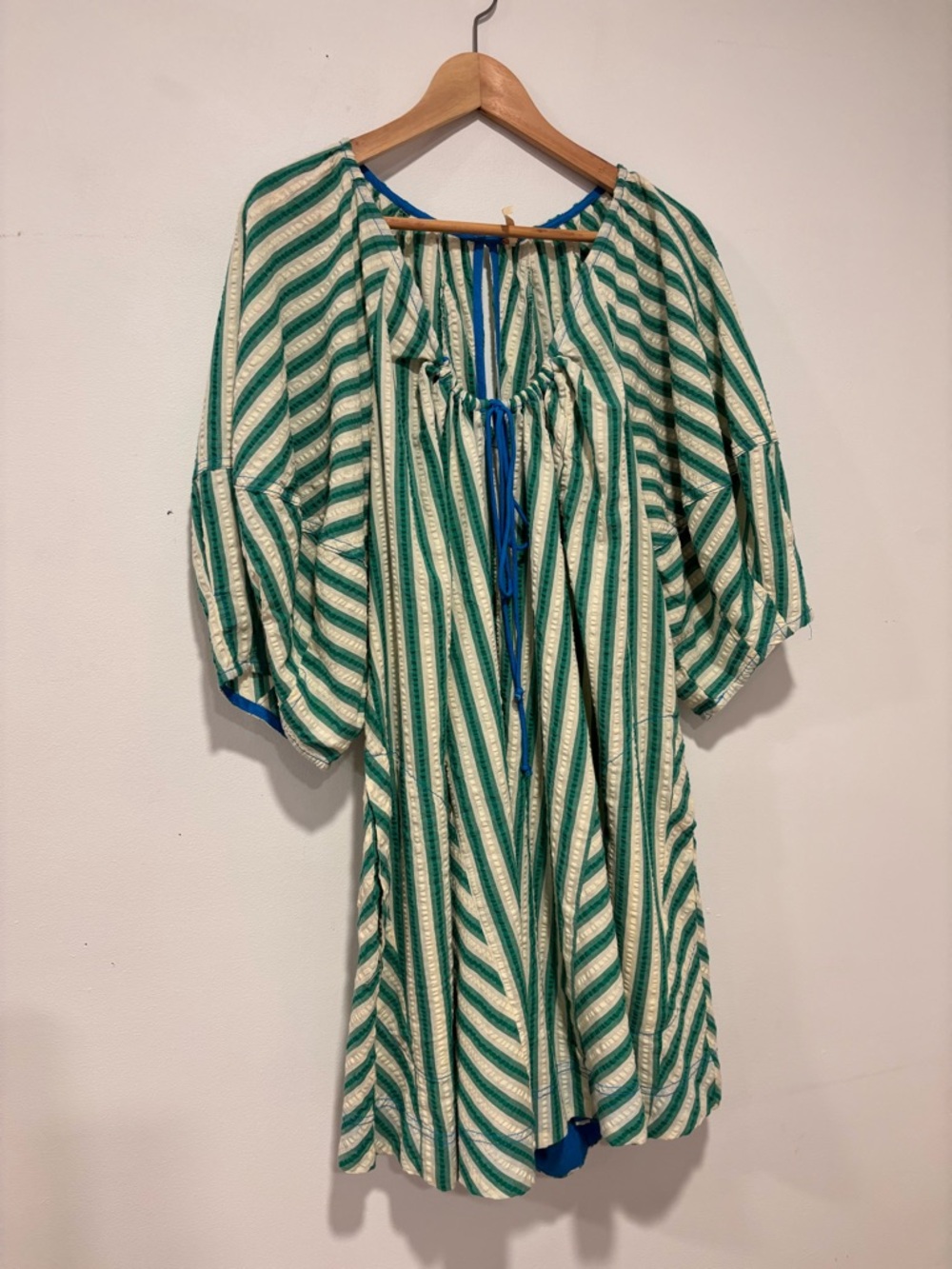 Free People Bop around Romper, Green and Cream Striped